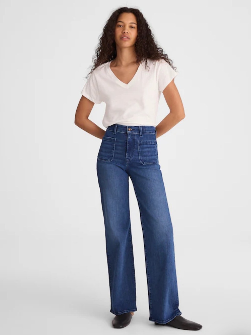 Madewell The Emmy Wide-Leg Jean in Super Stretch Denim